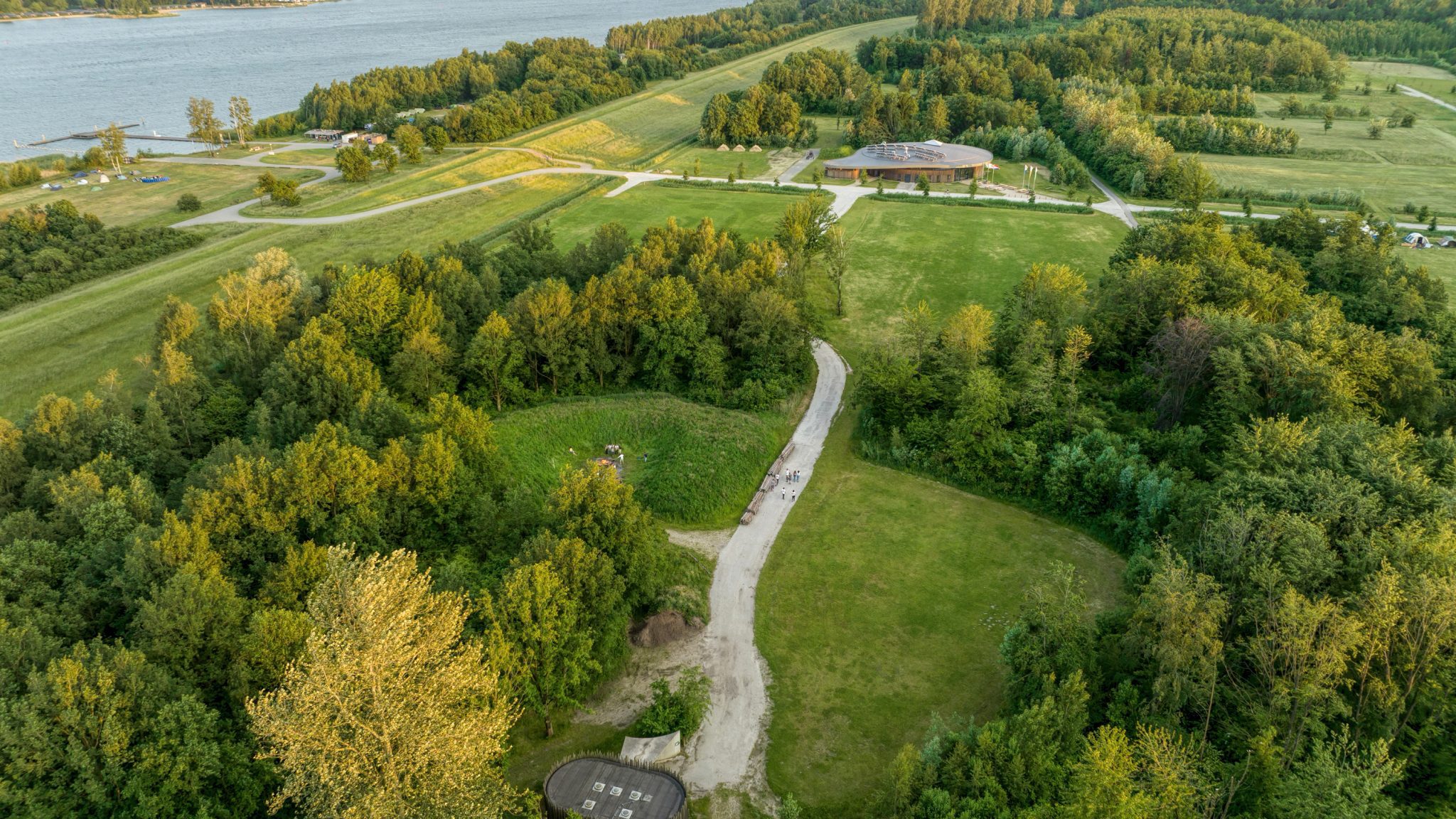 The masterplan for Scouting Nederland's landscape in Zeewolde, designed by MOST Architecture in collaboration with TOMDAVID Architecten