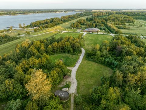 The masterplan for Scouting Nederland's landscape in Zeewolde, designed by MOST Architecture in collaboration with TOMDAVID Architecten