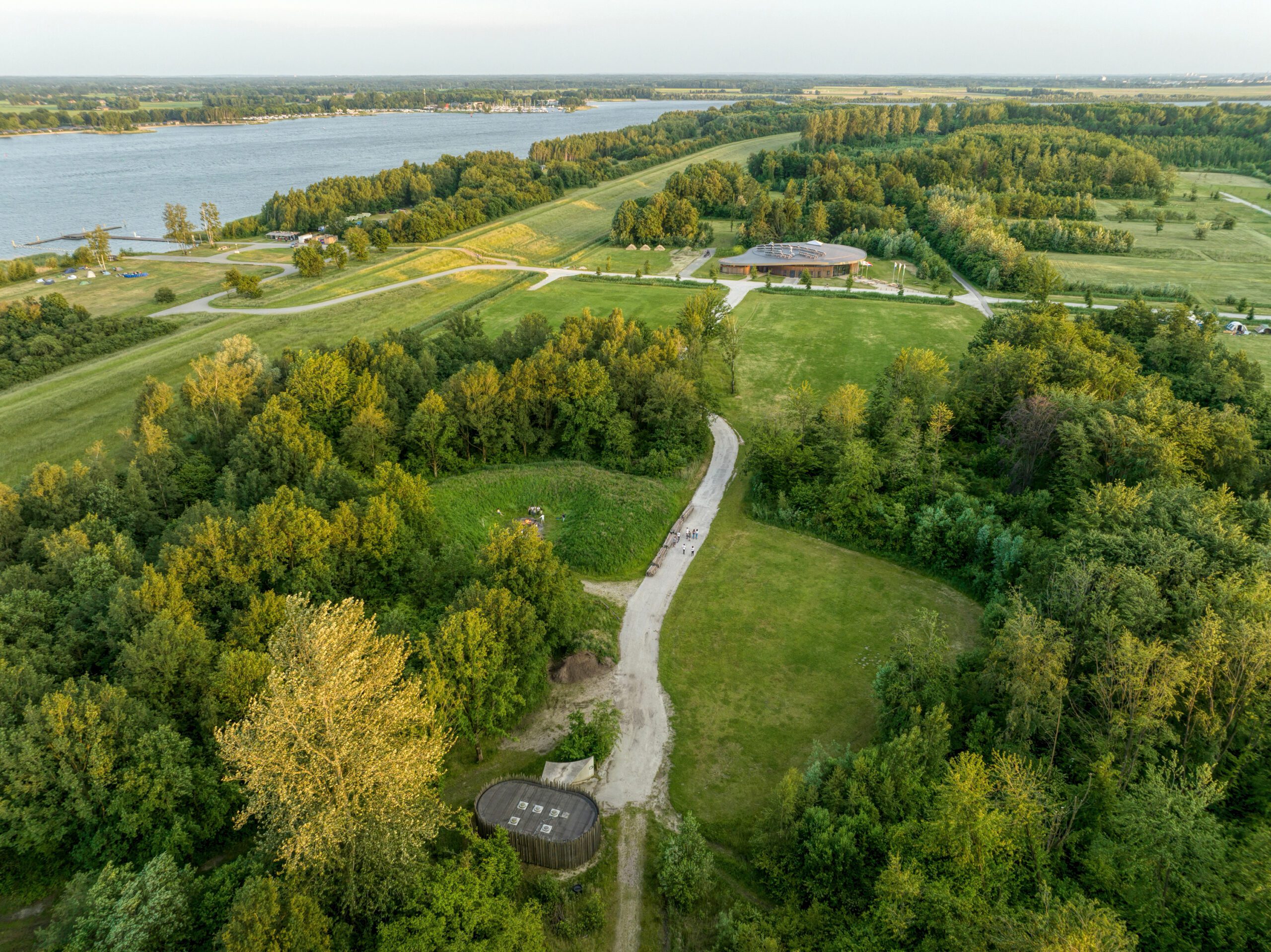 The masterplan for Scouting Nederland's landscape in Zeewolde, designed by MOST Architecture in collaboration with TOMDAVID Architecten