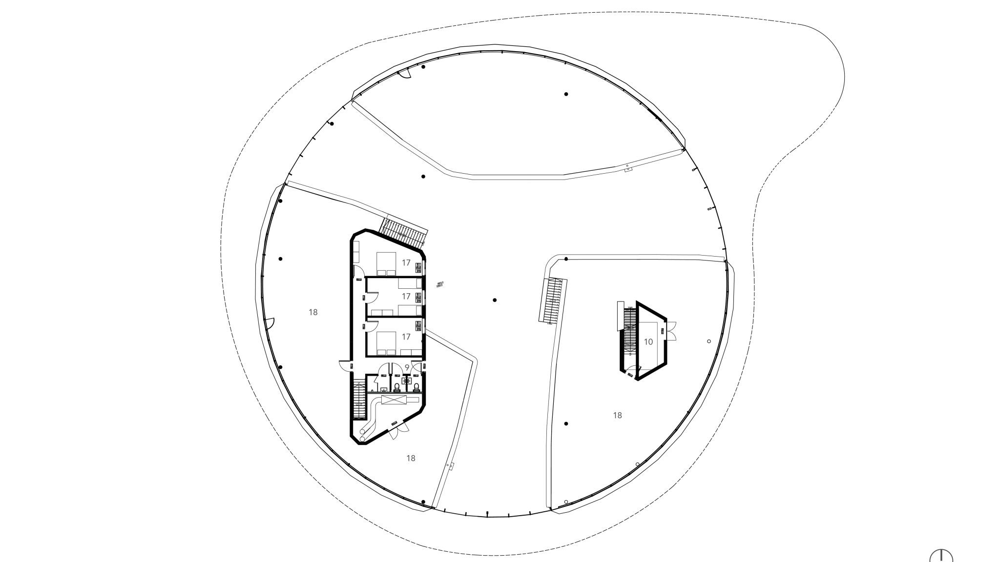 Floorplan drawing of the first floor of the Avonturenhuis a design by MOST Architecture Rotterdam