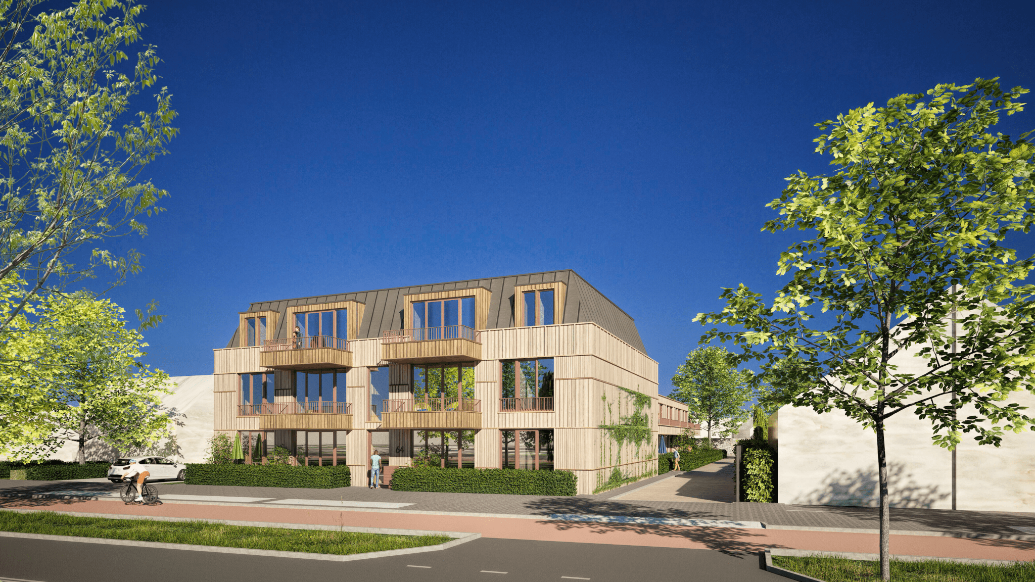 Heidestaete Hoogerheide woningbouw Houten gevel CLT houtbouw ontwerp MOST Architecture Rotterdam