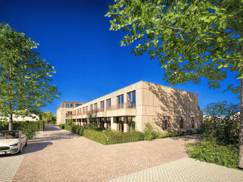 Heidestaete Hoogerheide Houten gevel 2 laags woningbouw CLT houtbouw ontwerp MOST Architecture Rotterdam
