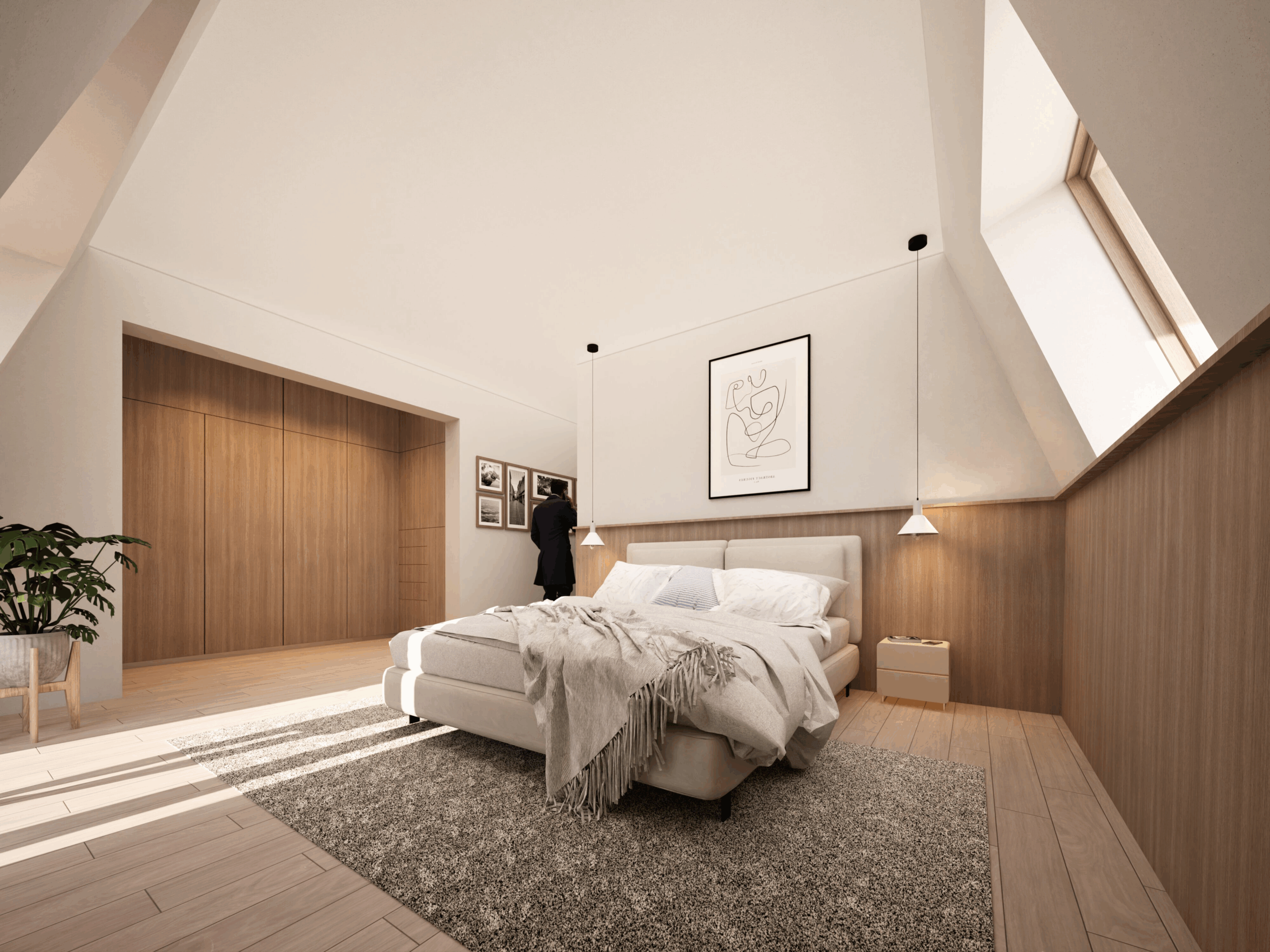 Steenbergen penthouse Vista Gummarus master bedroom slaapkamer interior design MOST Architecture Rotterdam